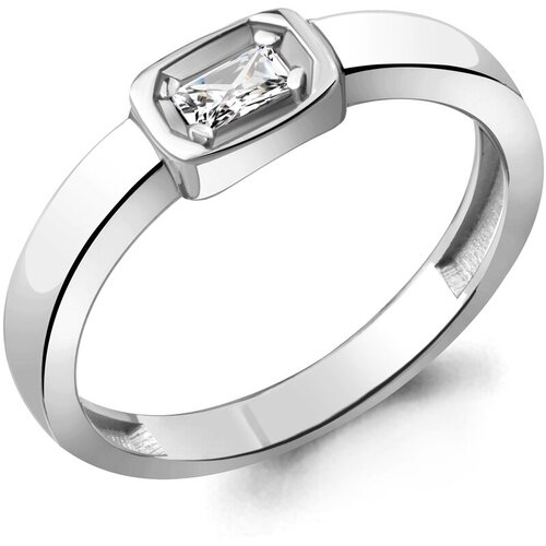 фото Серебряное кольцо aquamarine а68671 с фианитом, размер 17,5 diamant-online