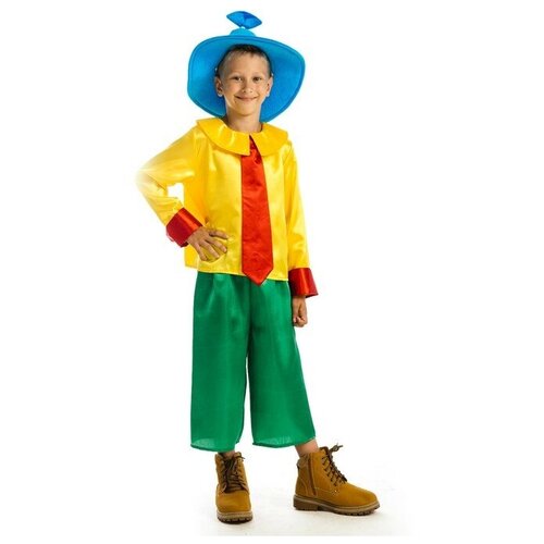 фото Карнавальный костюм "незнайка", рубашка, брюки, колпак, р-р 34, рост 134 см, 7-9 лет нет бренда