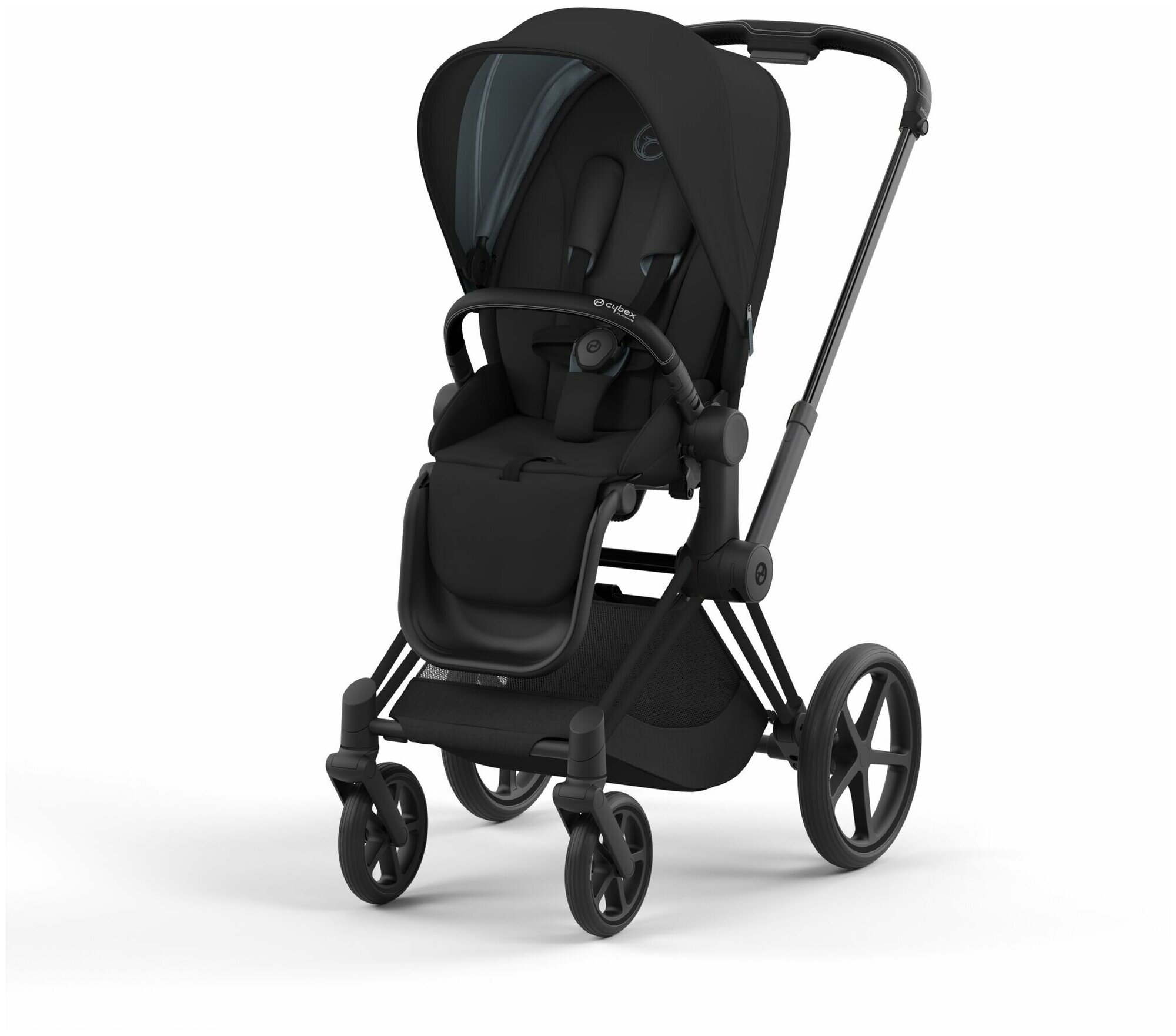 Прогулочная коляска Cybex Priam IV на шасси Matt Black в цвете Deep Black