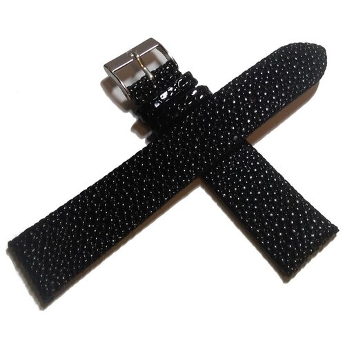 фото Кожаный ремешок под ската для часов alfa черный 16 мм