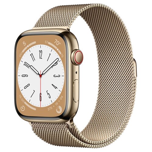 Apple Часы Apple Watch Series 8 Gold Stainless Steel Case with Milanese Loop Золотой / Для других стран / 41mm / One Size