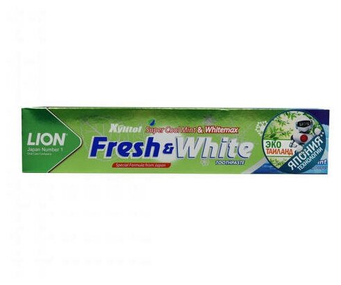 Зубная паста LION Thailand для защиты от кариеса прохладная мята Fresh & White, 160 г