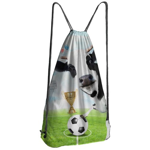 фото Сумка, рюкзак для сменной обуви корова на футбольном поле drabs