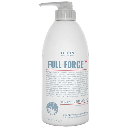 ollin professional full force hair growth tonic conditioner тонизирующий кондиционер с экстрактом пурпурного женьшеня 300 мл OLLIN Professional шампунь Full Force Tonifying тонизирующий с экстрактом пурпурного женьшеня, 750 мл