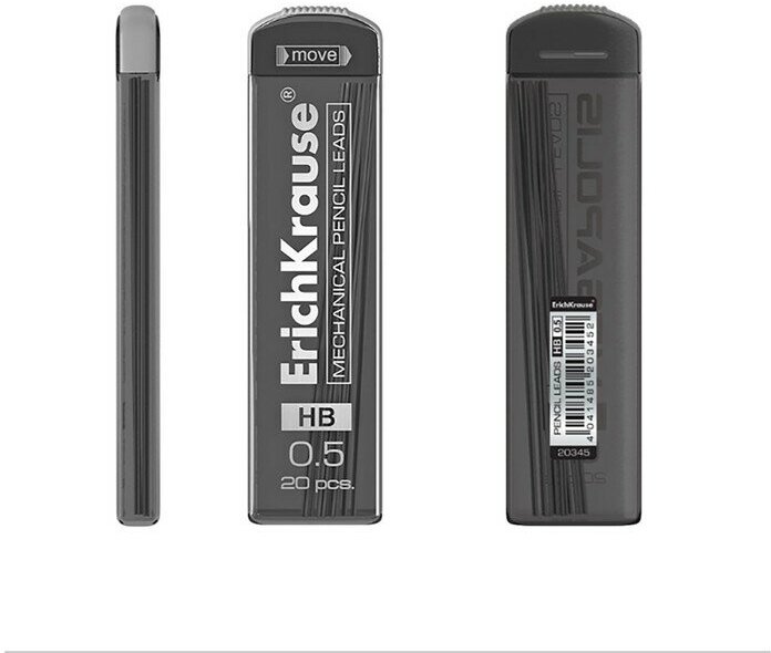 Набор грифелей для механических карандашей 0.5 мм, 20 штук, Erich Krause MEGAPOLIS Concept