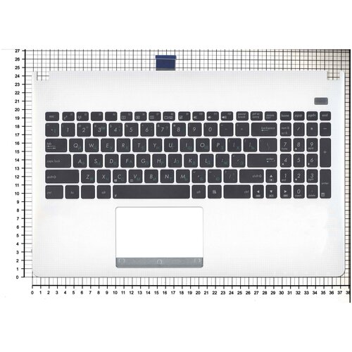 клавиатура для ноутбука asus x501 x501a x501u series плоский enter черная без рамки pn mp 11n63us 5281w Клавиатура (топ-панель) для ноутбука ASUS X501A X501U черная с белым топкейсом