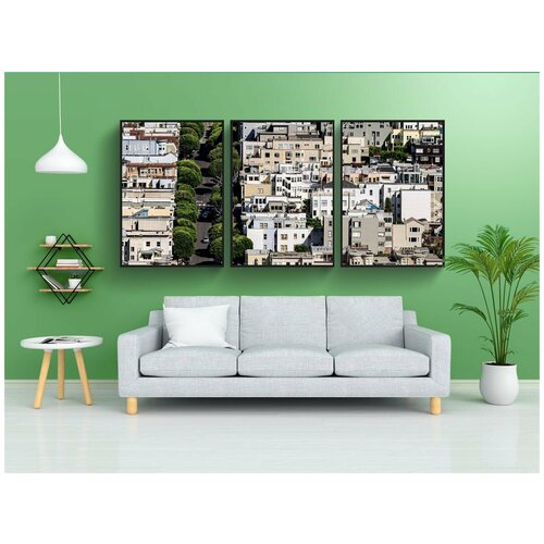 фото Набор модулных постеров для интерьера "город, городок, дома" 60x90 см. в тубусе, без рамки lotsprints