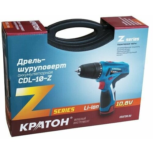 Дрель-шуруповерт аккумуляторная Кратон CDL-10-Z 916900₽