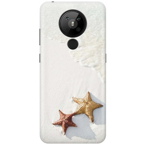 Ультратонкий силиконовый чехол-накладка для Nokia 5.3 с принтом Две морские звезды ультратонкий силиконовый чехол накладка для realme c11 с принтом две морские звезды