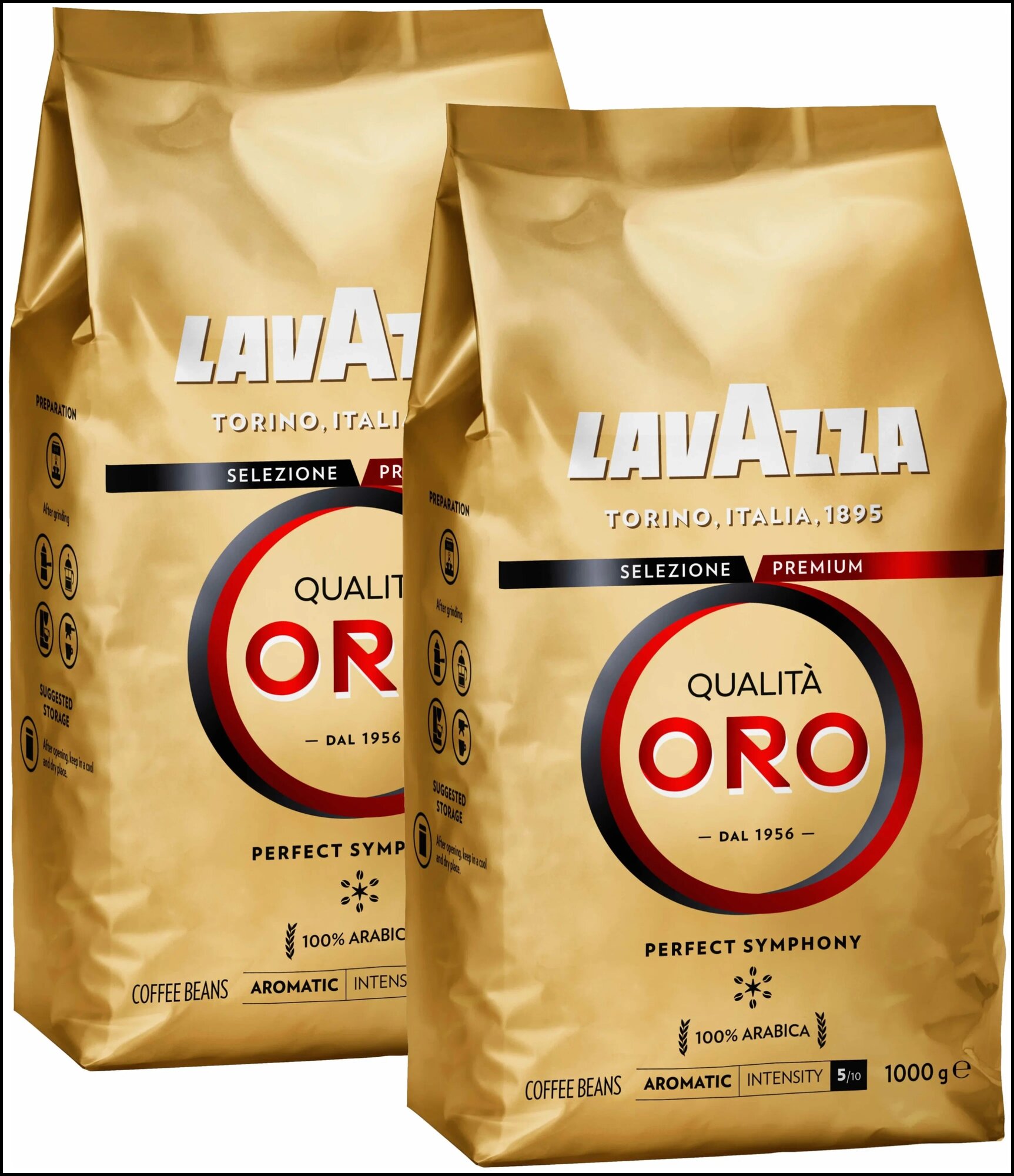 Кофе в зернах Lavazza Qualita Oro (Куалита Оро) 2x1кг