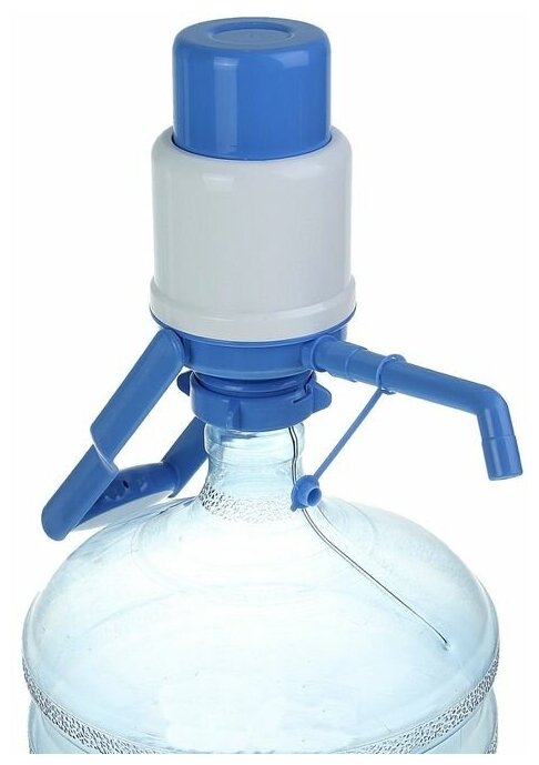 LESOTO Помпа для воды LESOTO Universal, механическая, под бутыль от 11 до 19 л, голубая - фотография № 5
