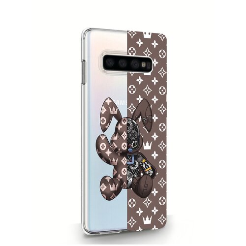 фото Прозрачный силиконовый чехол musthavecase для samsung galaxy s10 bunny коричневый для самсунг галакси с10 противоударный