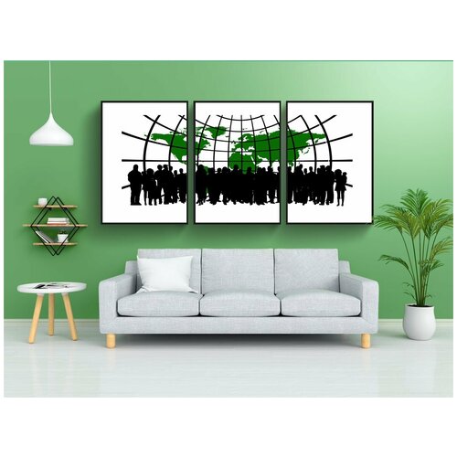 фото Набор модулных постеров для интерьера "люди, сообщество, глобус" 60x90 см. в тубусе, без рамки lotsprints