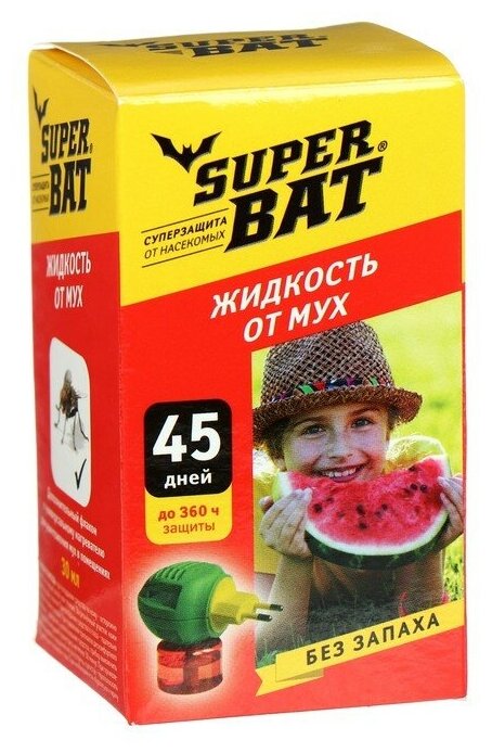 Дополнительный флакон-жидкость от мух "SuperBAT" доп. флакон 45 дней 30 мл 5013253