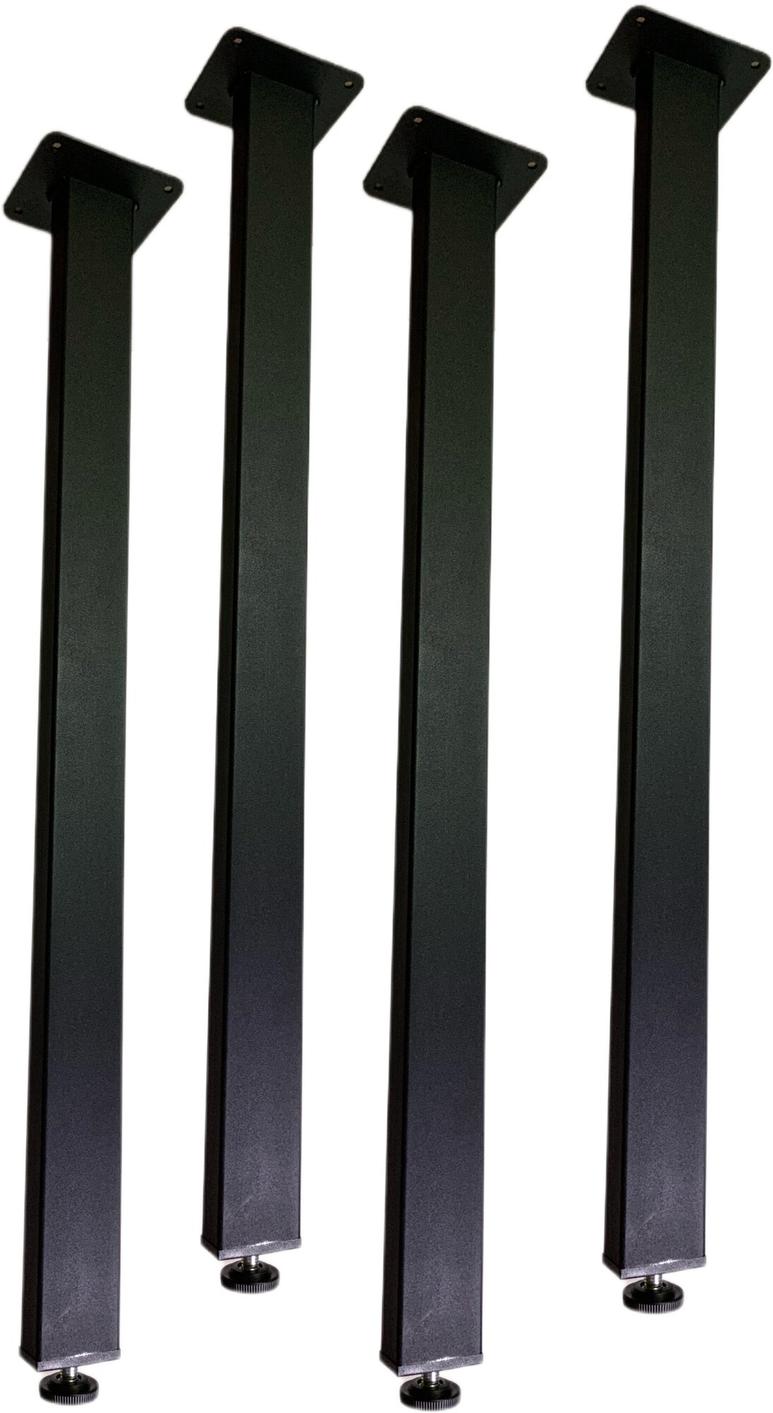 Ножки мебельные для стола металлические регулируемые, высота 85 см, комплект 4 штуки, опора в стиле лофт чёрная, подстолье для столешницы, основание - фотография № 2