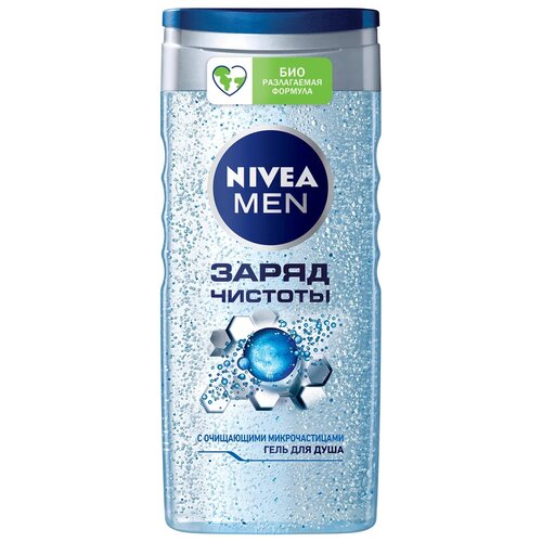 Гель для душа мужской Nivea Men Заряд чистоты с очищающими микрочастицами, 500 мл.