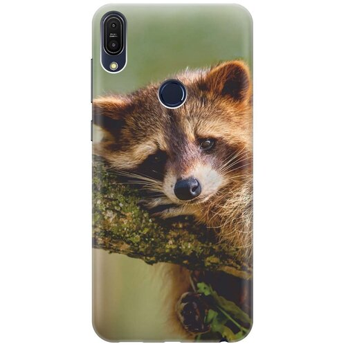 фото Gosso ультратонкий силиконовый чехол-накладка для asus zenfone max pro m1 (zb602kl) с принтом "задумчивый енот"