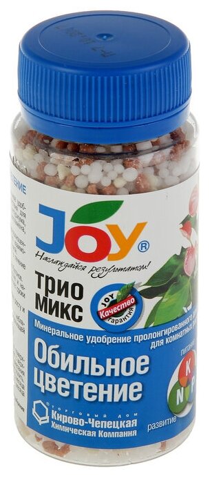 Удобрение минеральное трио микс Обильное цветение JOY гранулы, 100 г 2872014