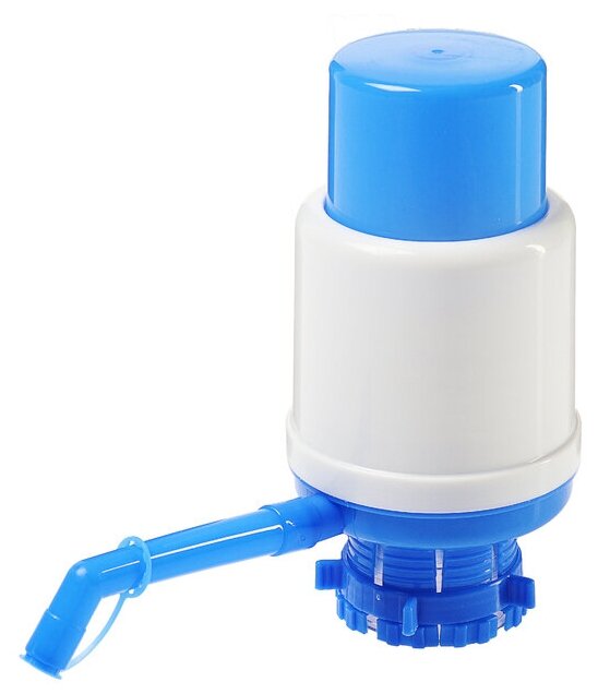 Помпа для воды Luazon, механическая, большая, под бутыль от 11 до 19 л, голубая - фотография № 2