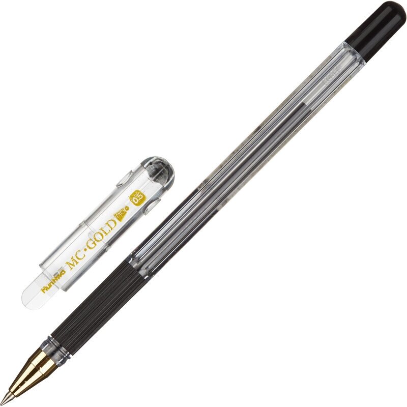 Ручка шариковая 0,5 "MC Gold" черная (BMC-01) MunHwa - фото №4