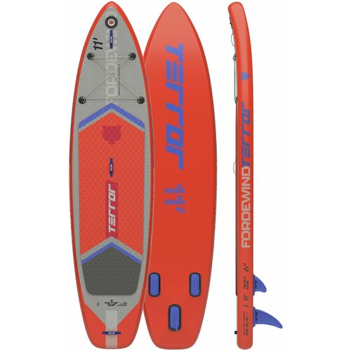 фото Cап борд надувной двухслойный terror 11.0x32x6 fordewind red s23 (335x81x15 см) / sup board, сапборд, доска для сап серфинга