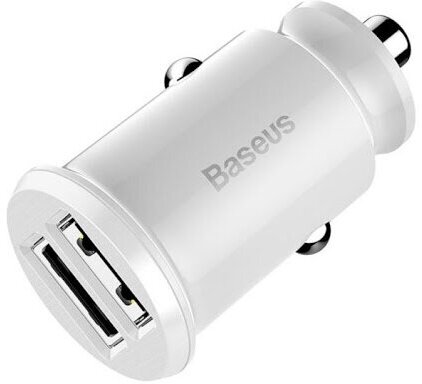 Автомобильное зарядное устройство Baseus Grain Car Charger (Dual USB 5V 3.1A) White (CCALL-ML02)