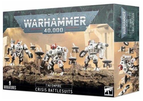 Набор миниатюр для настольной игры Warhammer 40000 - Tau Empire XV8 Crisis Battlesuit Team