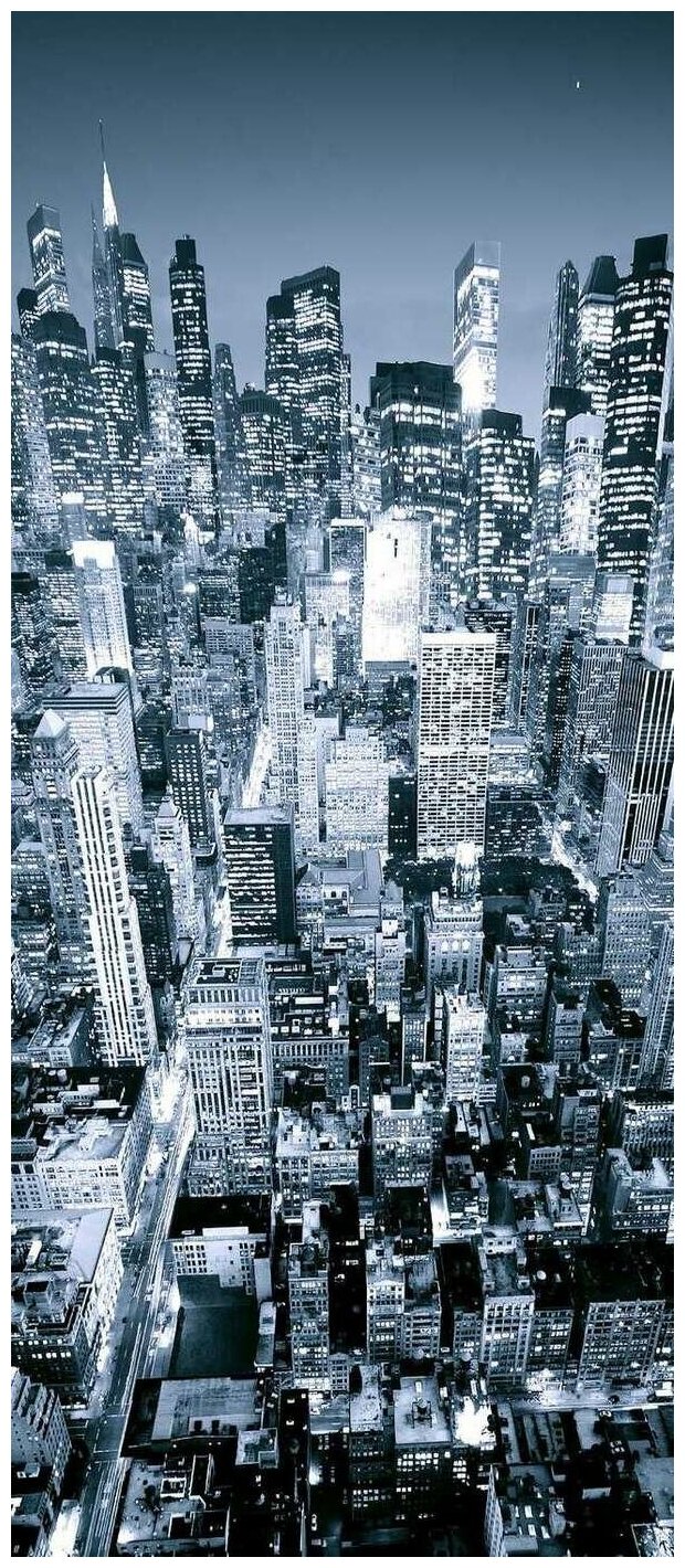 Самоклеящиеся фотообои "Нью-Йорк с небоскреба", размер: 90x210 см, эффект: отраженный