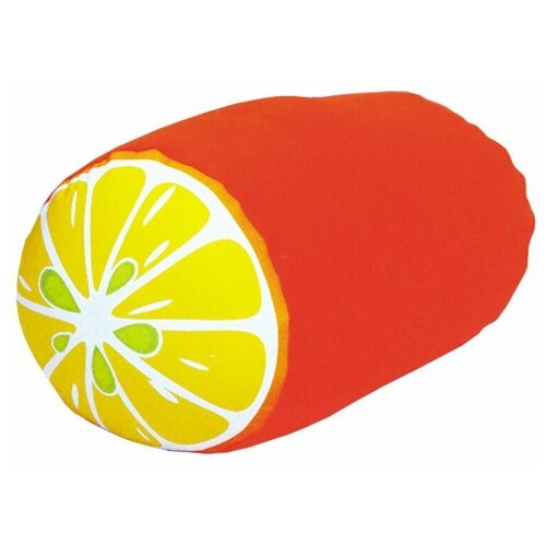 фото Антистрессовая подушка-валик штучки, к которым тянутся ручки фрукты, апельсин