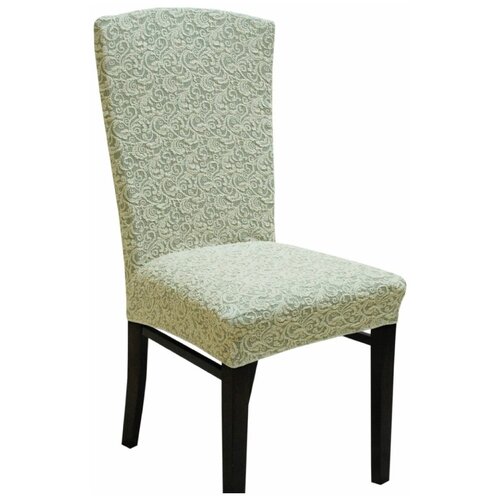 фото Чехол на стул жаккард без оборки кремовый venera