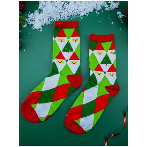 Носки 2beMan, размер 38-44, белый, зеленый, красный носки 2beman размер 38 44 зеленый красный