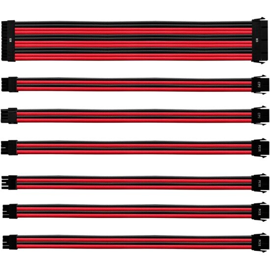 Кабели-удлинители для блока питания Cooler Master Extension Cable Kit PVC Red/Black CMA-NEST16RDBK1-GL