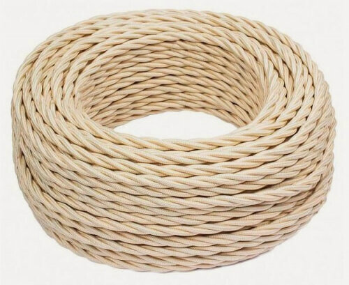 Изображение товара Провод ретро Bironi 3х2.5 матов. зол./песочн. (уп.50м) B1-435-719-50