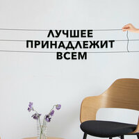 Черные буквы гирлядны-растяжки “Лучшее принадлежит всем“, сделанны из плотного материала толщиной 1.3 мм, характеризуются отличным качеством  ...