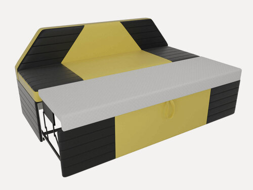 Изображение товара Artum Кухонный прямой диван Дуглас эко кожа желтый черный