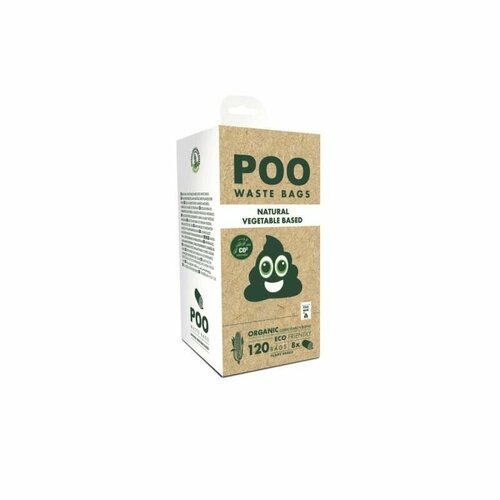 M-PETS Пакеты гигиенические для выгула собак Poo Waste Bags ECO, без запаха, цвет белый, 120 шт.