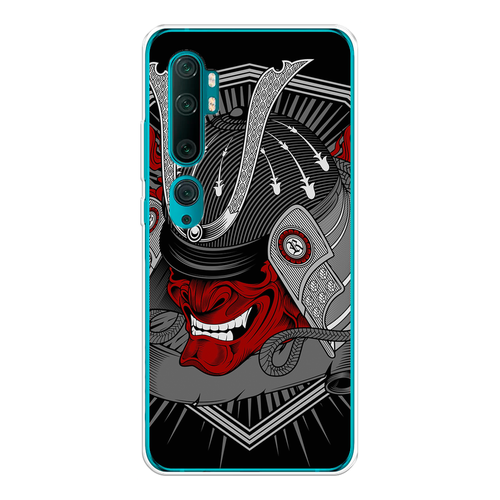 Силиконовый чехол на Xiaomi Mi Note 10/Mi Note 10 Pro / Сяоми Ми Нот 10/Ми Нот 10 Про Красная маска самурая