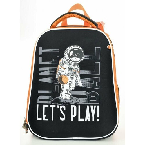 Рюкзак Schoolformat ERGONOMIC 2 PLANETBALL 17 л черн. 38х29х18 см жестк. каркас 2 отд. молния д/мальчиков РЮКЖК2-ПНБ (227791)