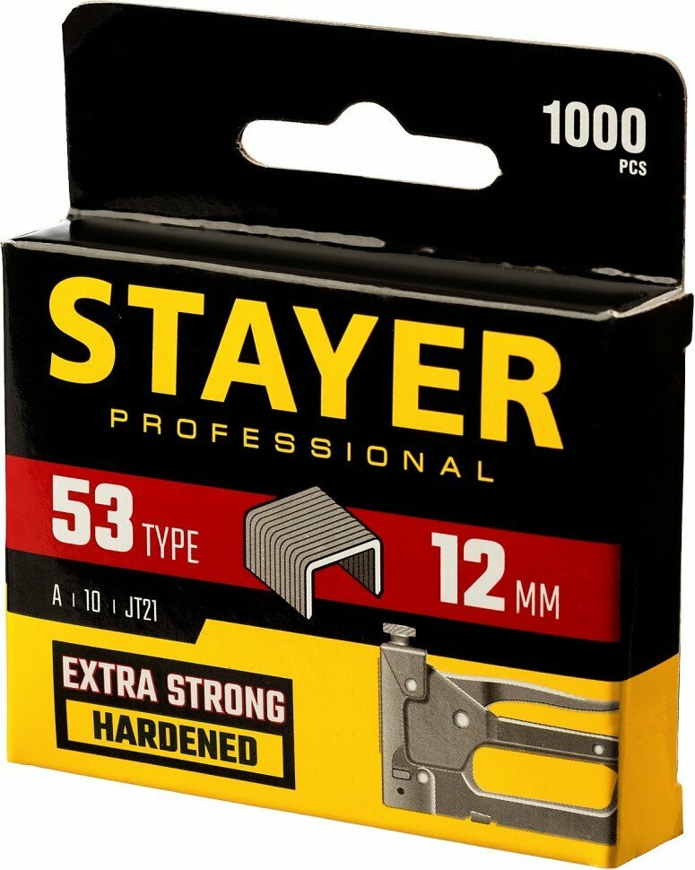 STAYER 12 мм скобы для степлера узкие тип 53, 1000 шт ( 3159-12_z02 )