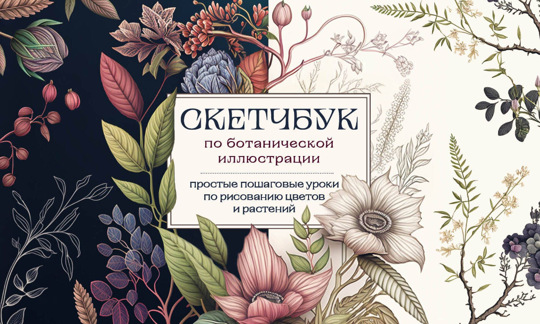 РисованиеДляНачинающих Скетчбук по ботанической иллюстрации Простые пошаговые уроки по рисованию цветов и растений (Николаева А. Н.)