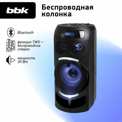 колонки bbk bta6001 c 1 0 черный 30вт Портативная акустика BBK BTA6001, 30 Вт, черный