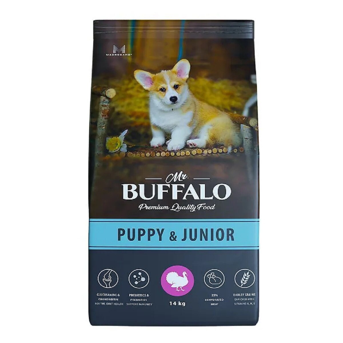 Mr.Buffalo PUPPY & JUNIOR сухой для щенков и юниоров Индейка 14кг