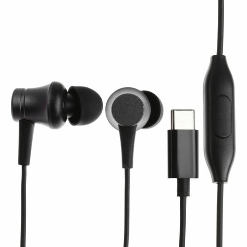 Наушники CB-53 проводные вакуумные микрофон 1 м Type-C чёрные 433₽