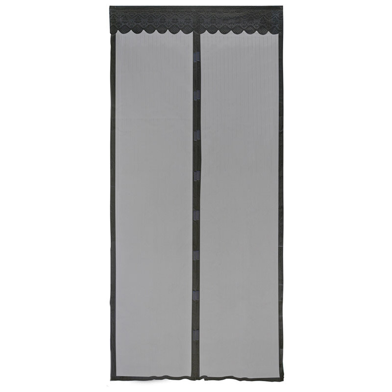 Антимоскитная сетка в дверной проем 210х100 см смыкается с помощью 9 пар магнитов, цвет - черный