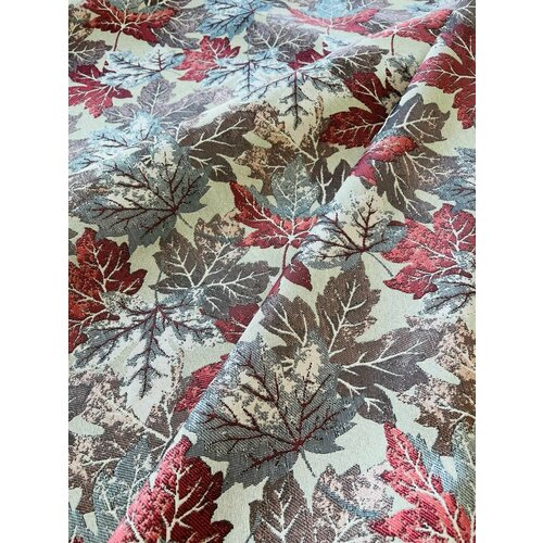 Ткань турция премиум мебельная, для штор/гардин и рукоделия, гобелен кленовый лист