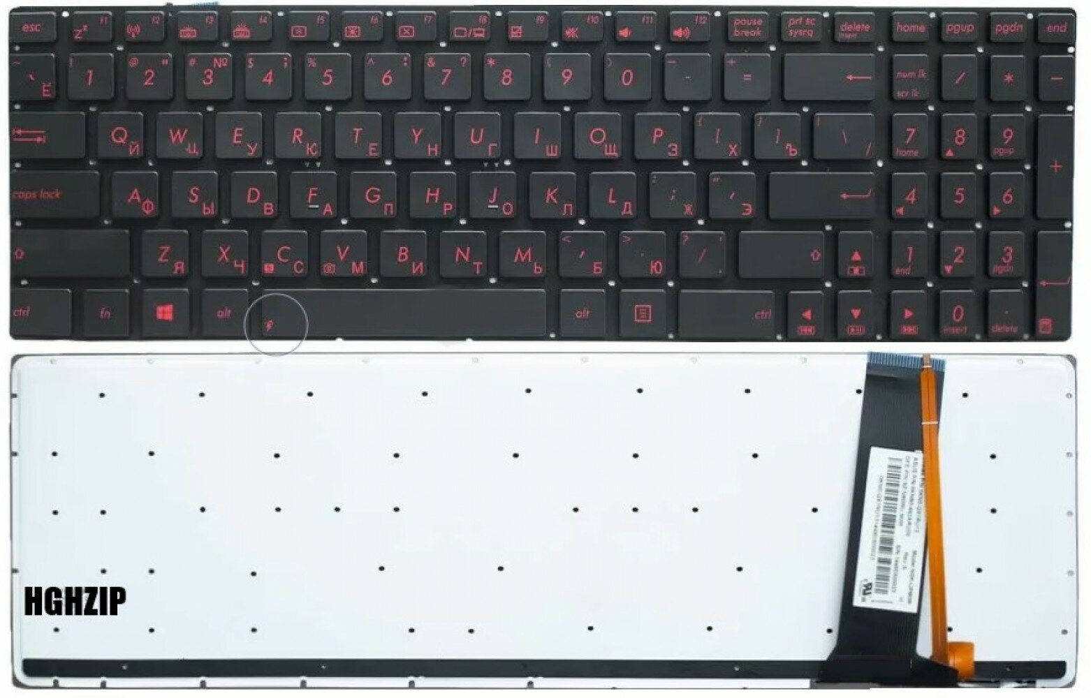 Клавиатура Asus G56JR с подсветкой красной 03-0038