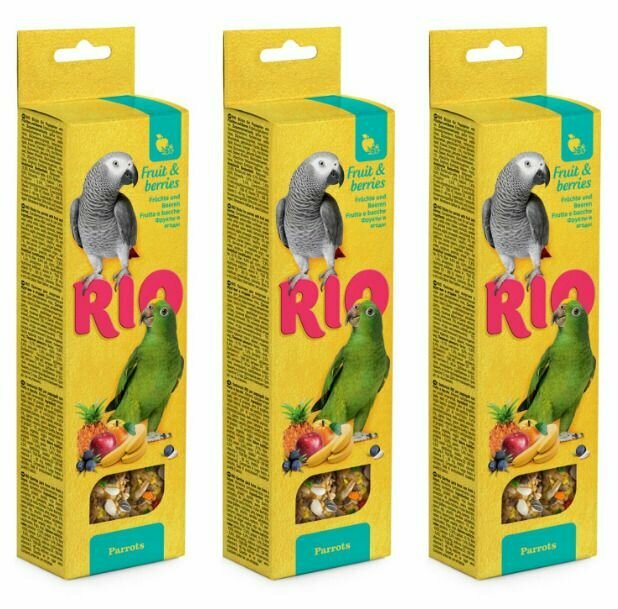 RIO Лакомство для попугаев Палочки с фруктами и ягодами 2х90 г 3 уп