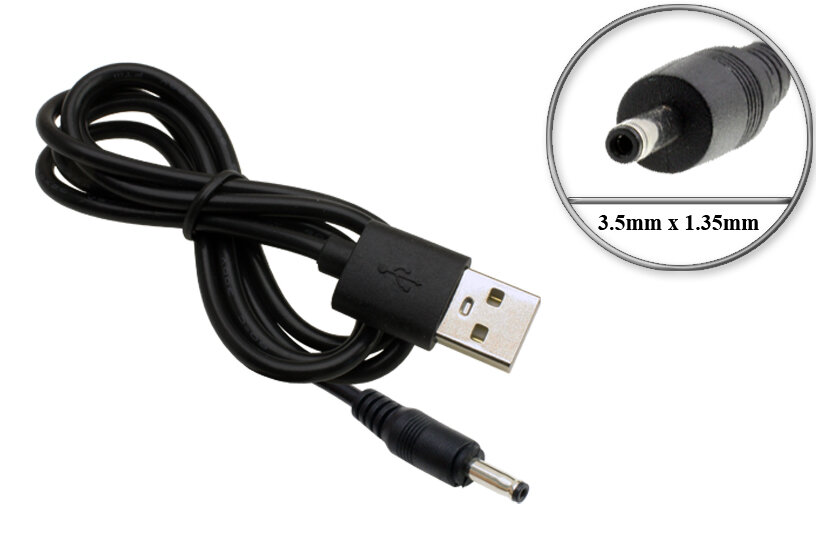 Переходник USB - 5V 3.5mm x 1.35mm прямой кабель 1m для зарядки планшета сетевого оборудования (маршрутизаторов роутеров) автоэлектроники и др