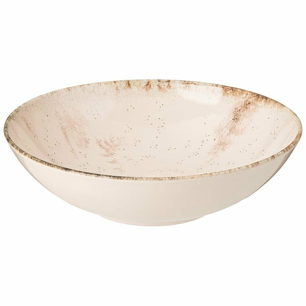 Тарелка глубокая суповая 22 см Bronco Terra, керамика белая, для подачи блюд и сервировки стола