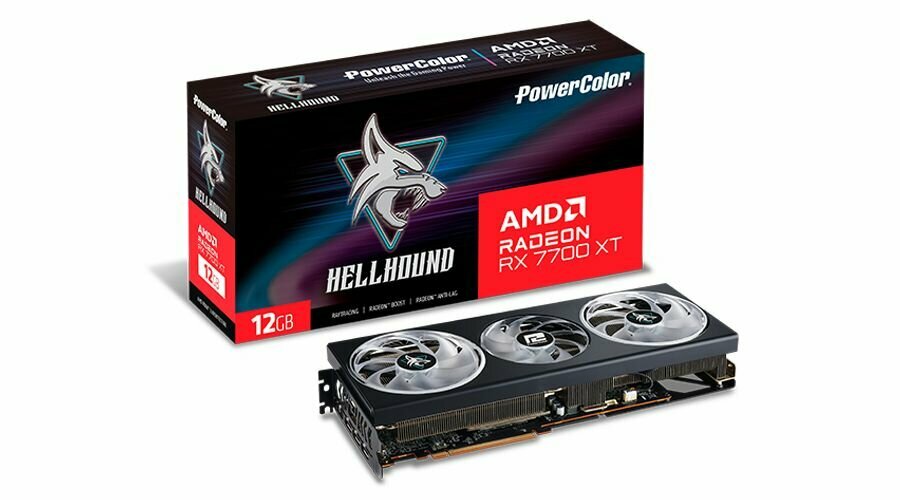 Видеокарта PowerColor 12 ГБ RX 7700 XT Hellhound